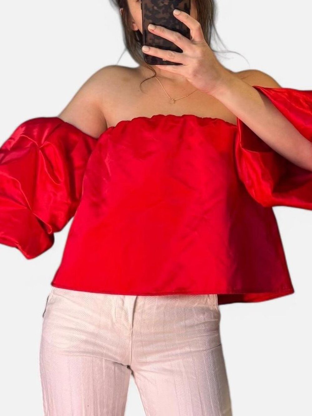 🔥 Poofy Off-the-Shoulder Red Top 🔥
